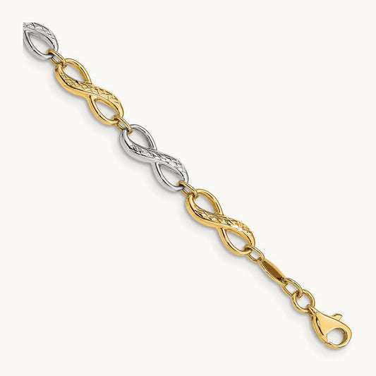 Infinity Symbol Bracelet, 14K Two-tone