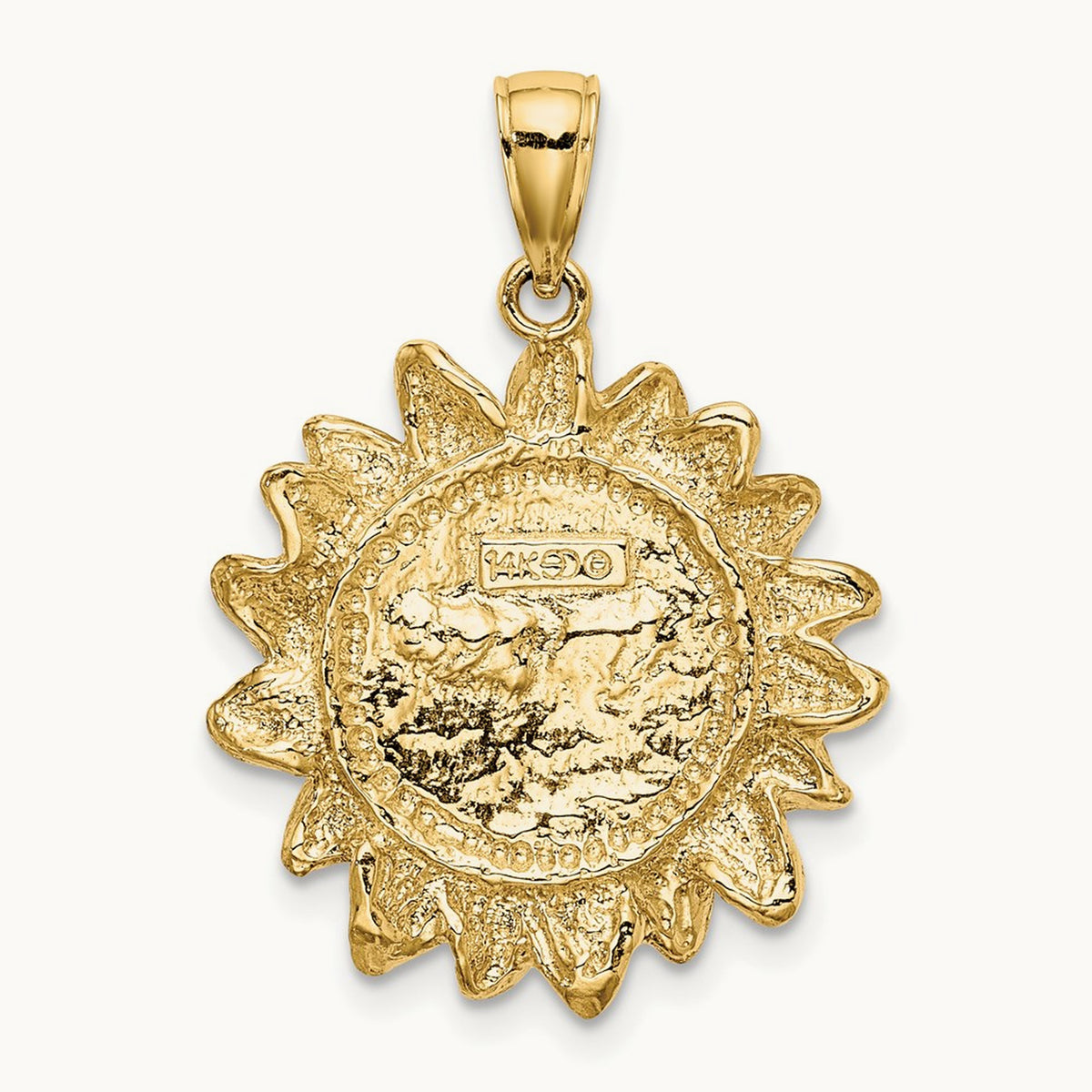 Smiling Sun Charm, 14K