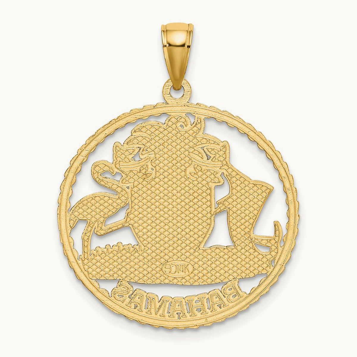 BAHAMAS Crest In Textured Frame Charm, 14K