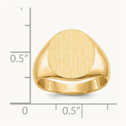 12.5x14. Closed Back Signet Ring, 0mm, 14K