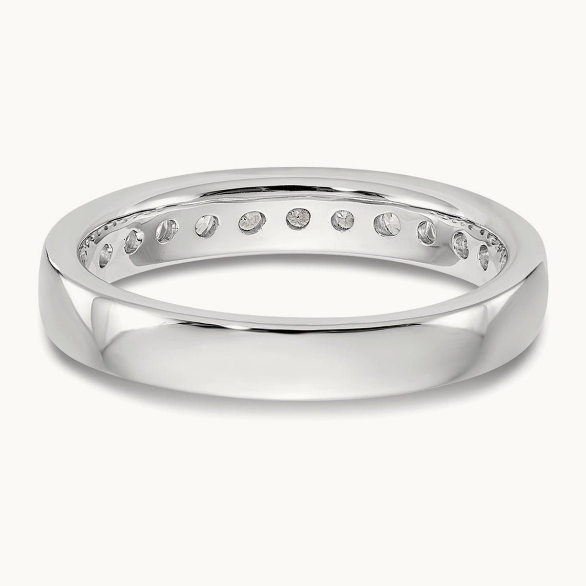 11-Stone Diamond Channel Band, 14K White Gold