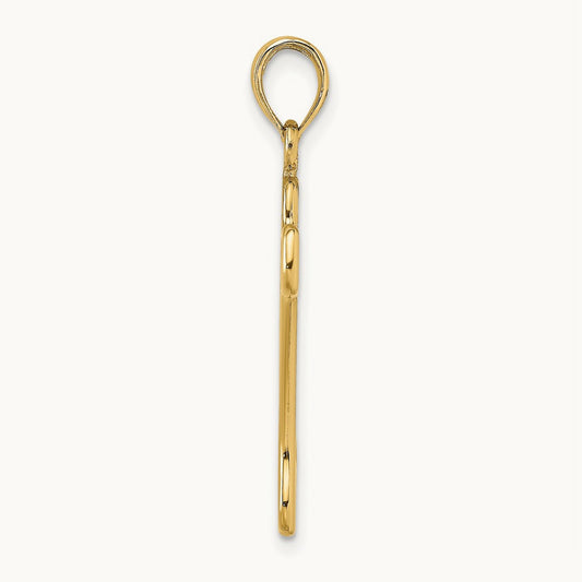Cut-Out Polished Dog Bone Charm — 14K Yellow Gold