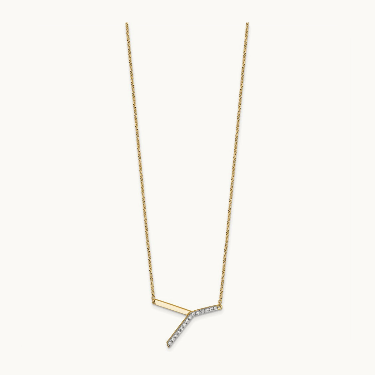 Sideways Diamond Necklace — 14K Yellow Gold, Y