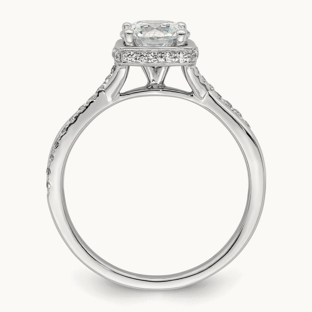 Halo Round Semi-Mount Engagement Ring, 0.25 ct tw