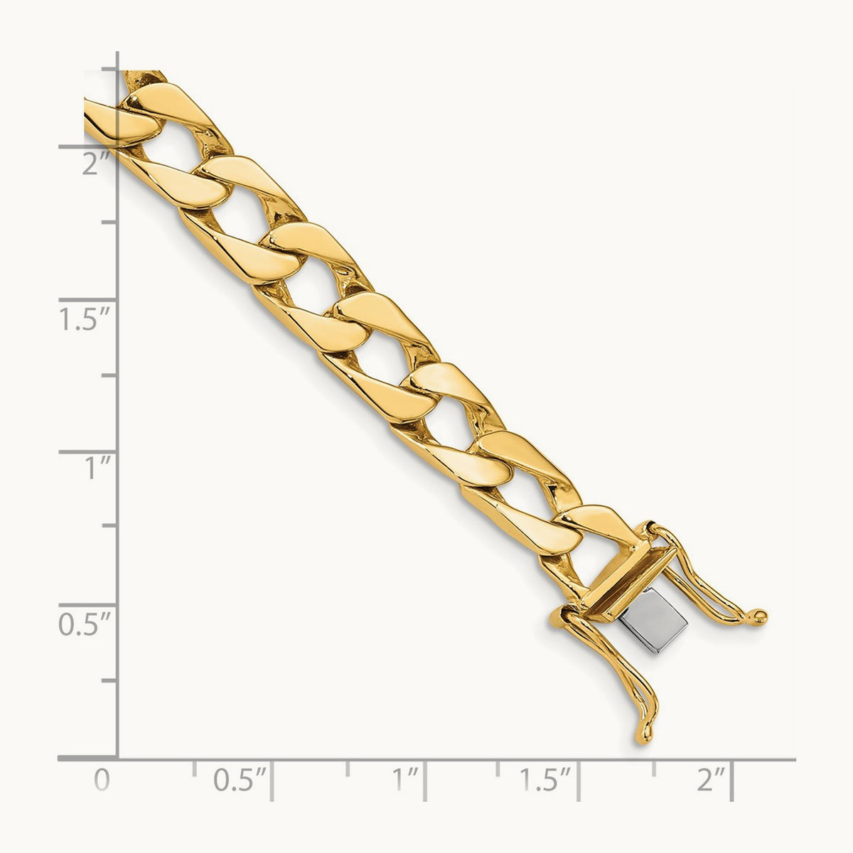 Hand-polished Fancy Link Bracelet, 7.9mm, 14K
