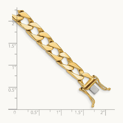 Hand-polished Fancy Link Bracelet, 7.9mm, 14K