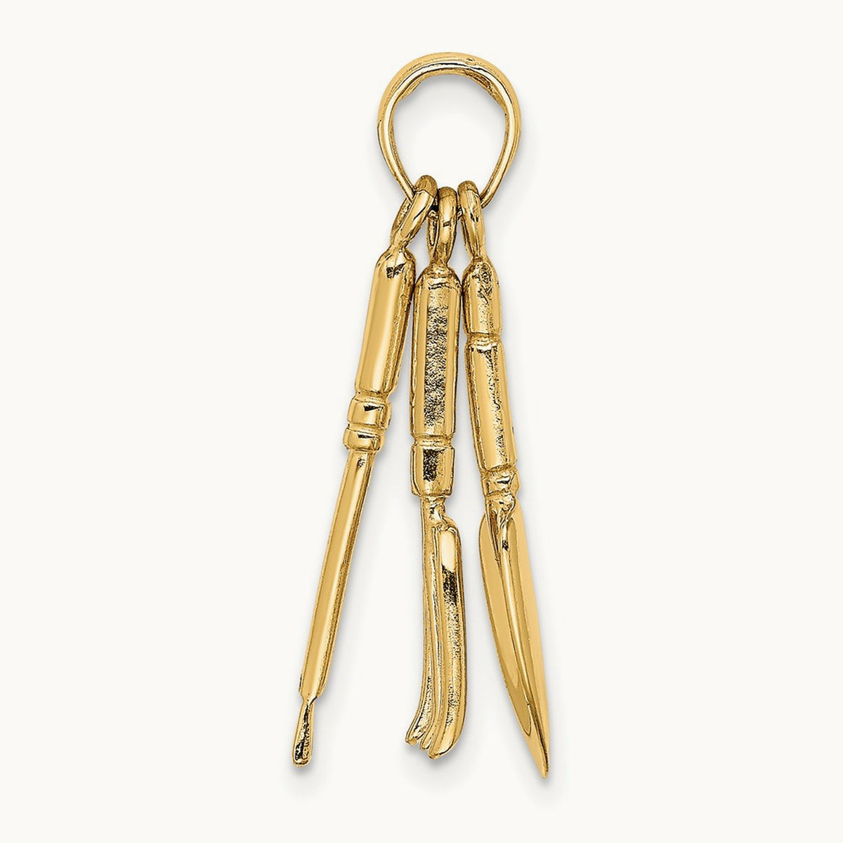 3-D Moveable Garden Hand Tool Collection Charm, 14K