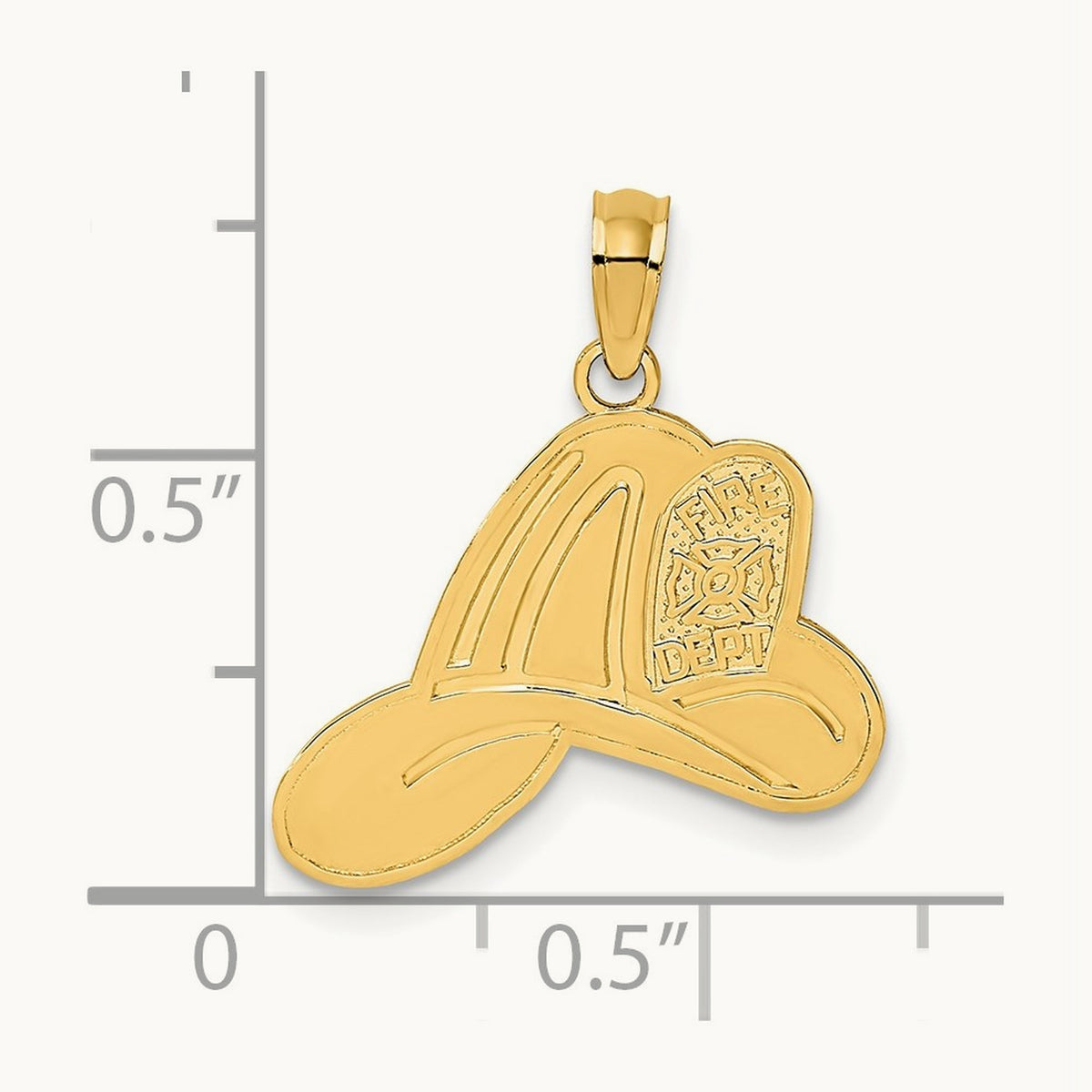 Fire Dept Helmet Charm, 14K