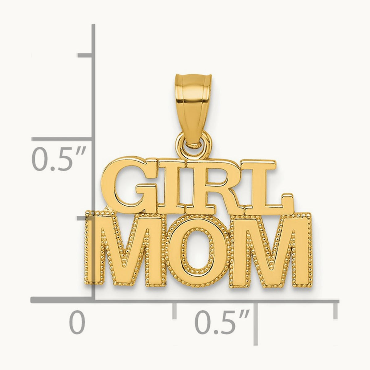 Polished GIRL MOM Pendant, 14K
