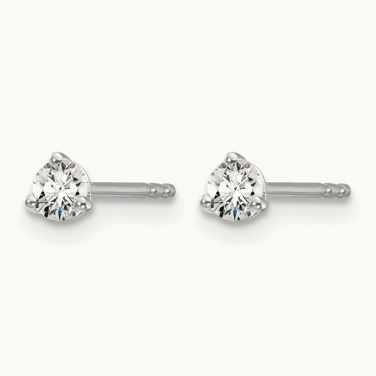 Round Stud Earrings, 0.10-6.00 ct tw Lab-Grown Diamond — 1/5 ct, 14K White Gold
