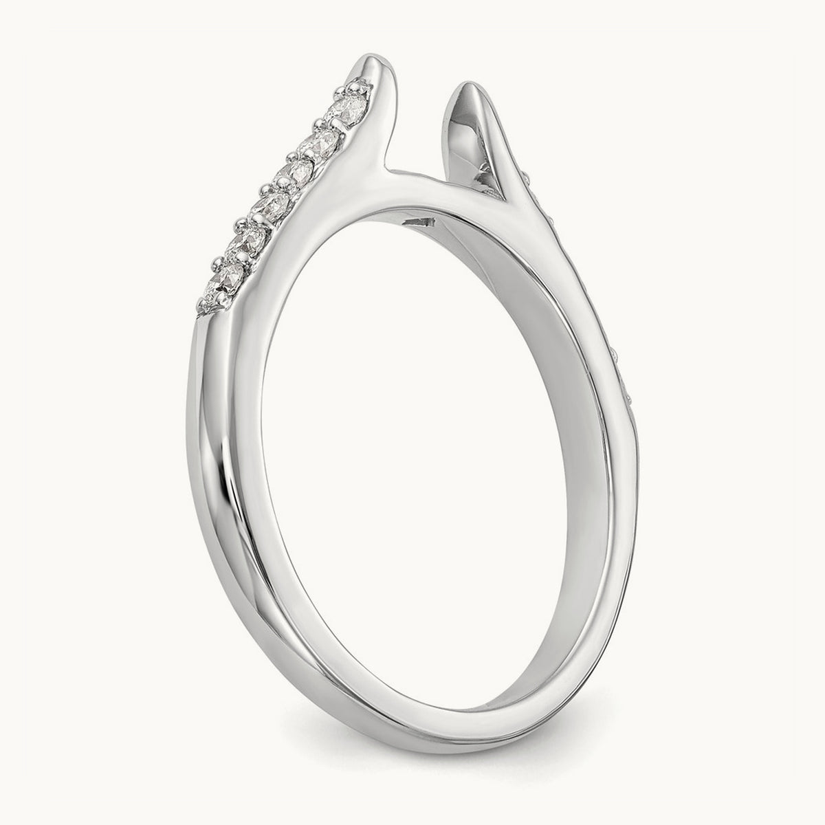 Semi-Mount Peg Engagement Ring, 0.15-0.25 ct tw Lab-Grown Diamond — 1/4 ct, VS/SI (Great), 14K White Gold