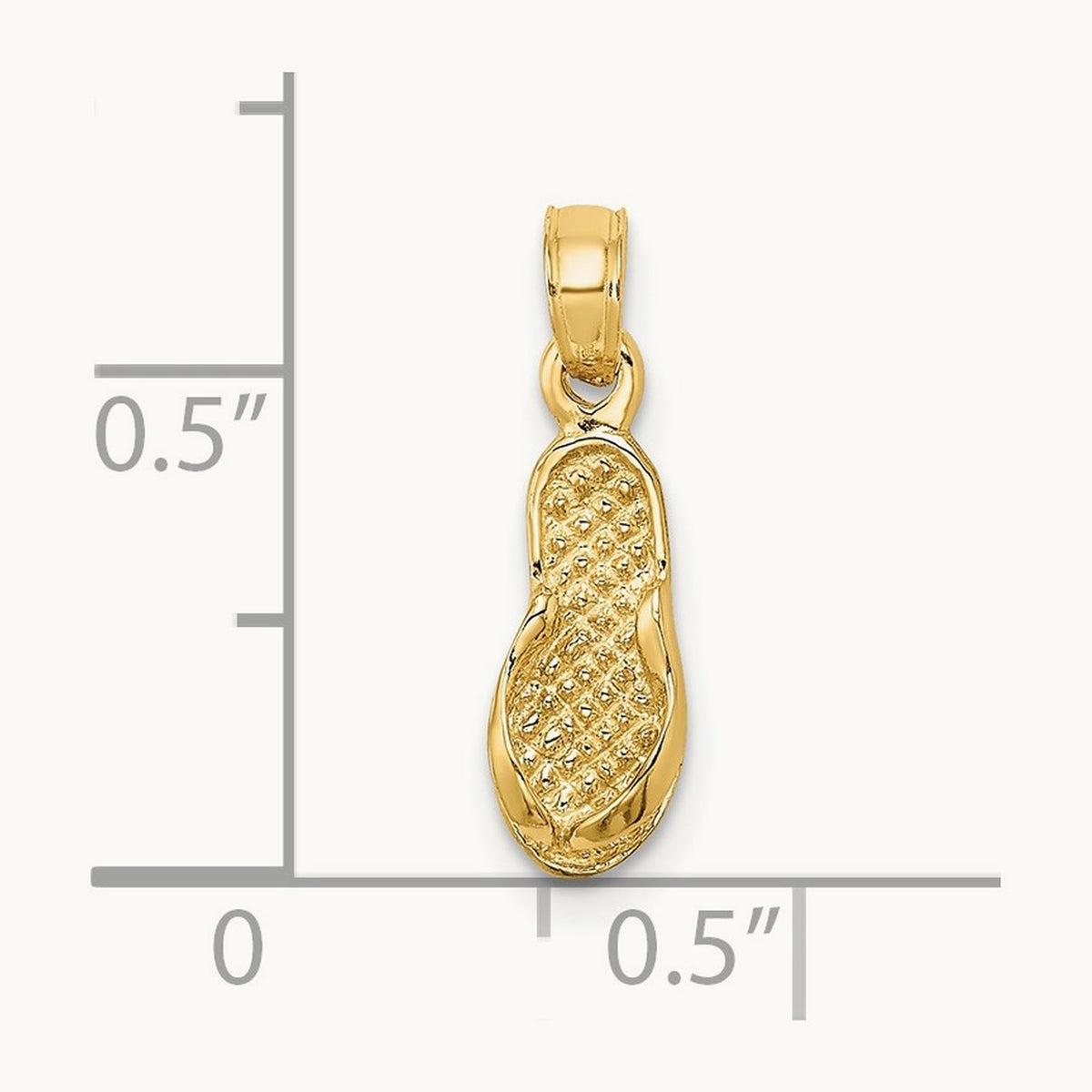 Single Flip-Flop Charm, 14K