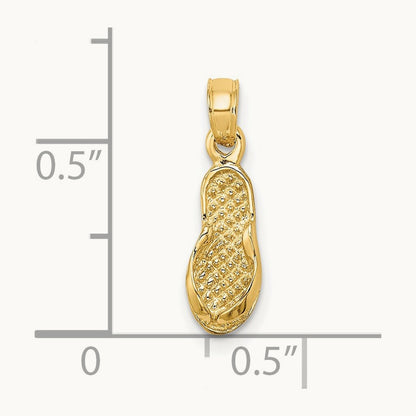 Single Flip-Flop Charm, 14K