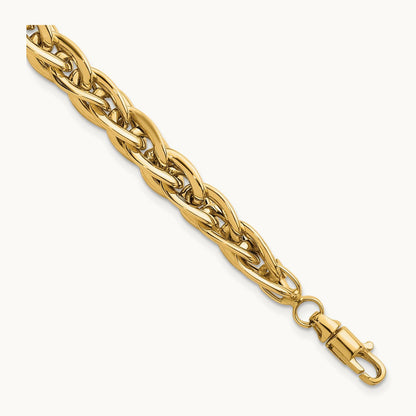 Polished 7.5in Fancy Link Bracelet, 14K