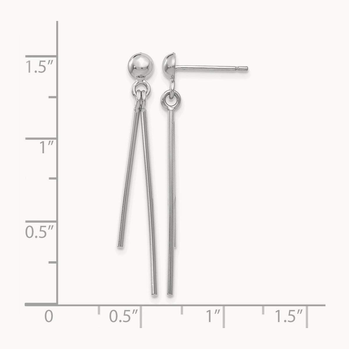 Polished Post Dangle Earrings — 14K White Gold