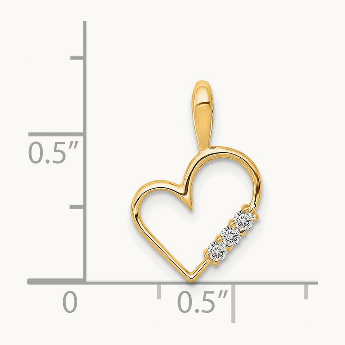 Diamond Heart Pendant — 14K Yellow Gold