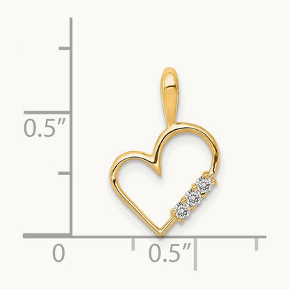 Diamond Heart Pendant — 14K Yellow Gold