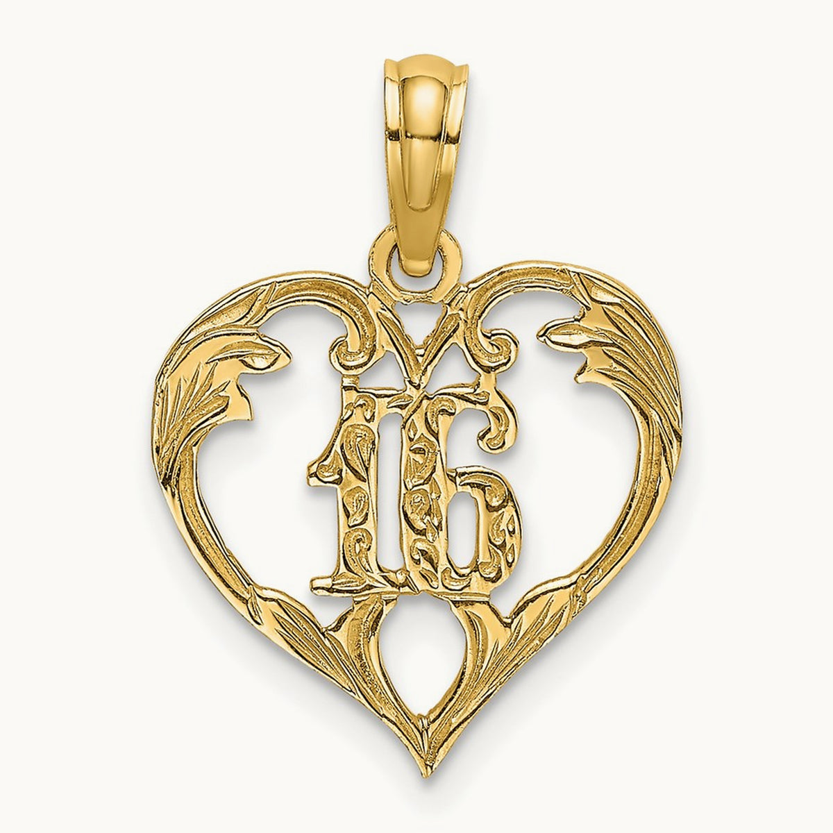 16 Inside Heart Charm, 14K