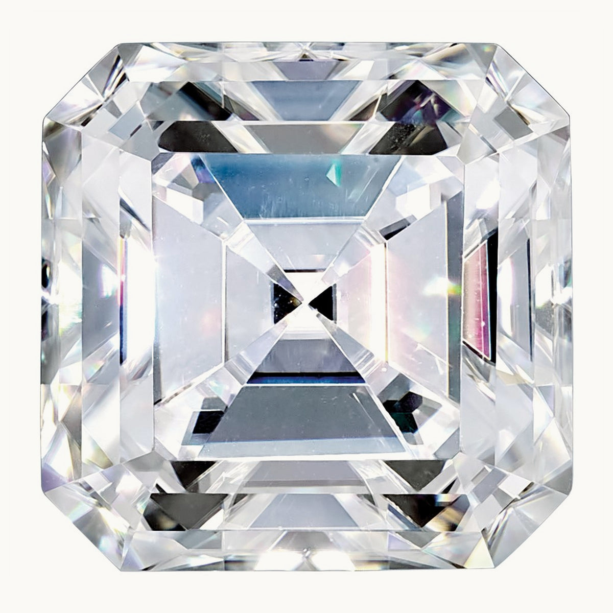 Asscher Pure Light D-E-F Moissanite, 6mm