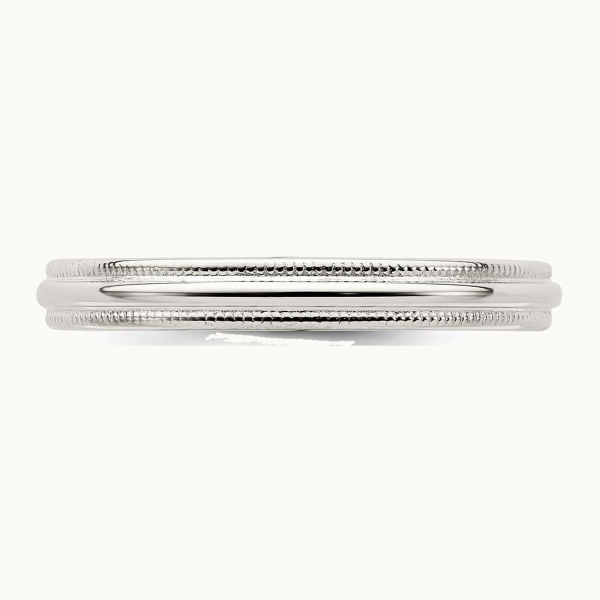 Sterling Silver 3mm Comfort Fit Half Round Milgrain Band