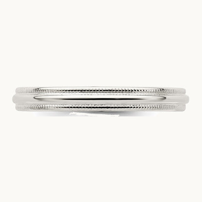 Rhodium-plated Comfort Fit Milgrain Band — photo set