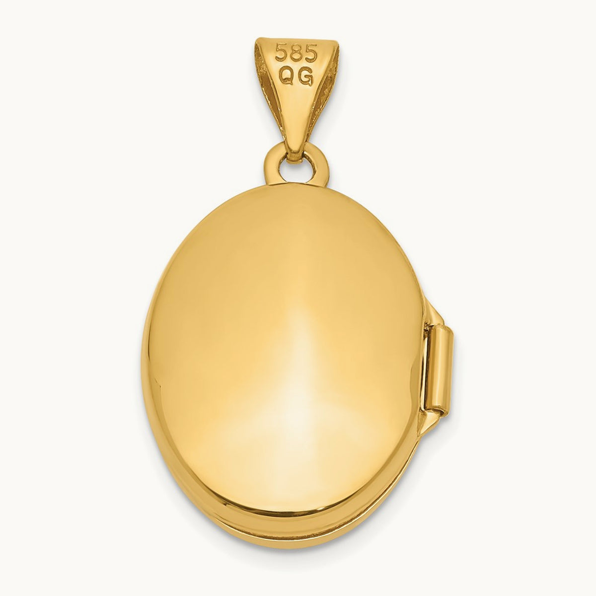 Plain Polished Oval Locket — 24mm