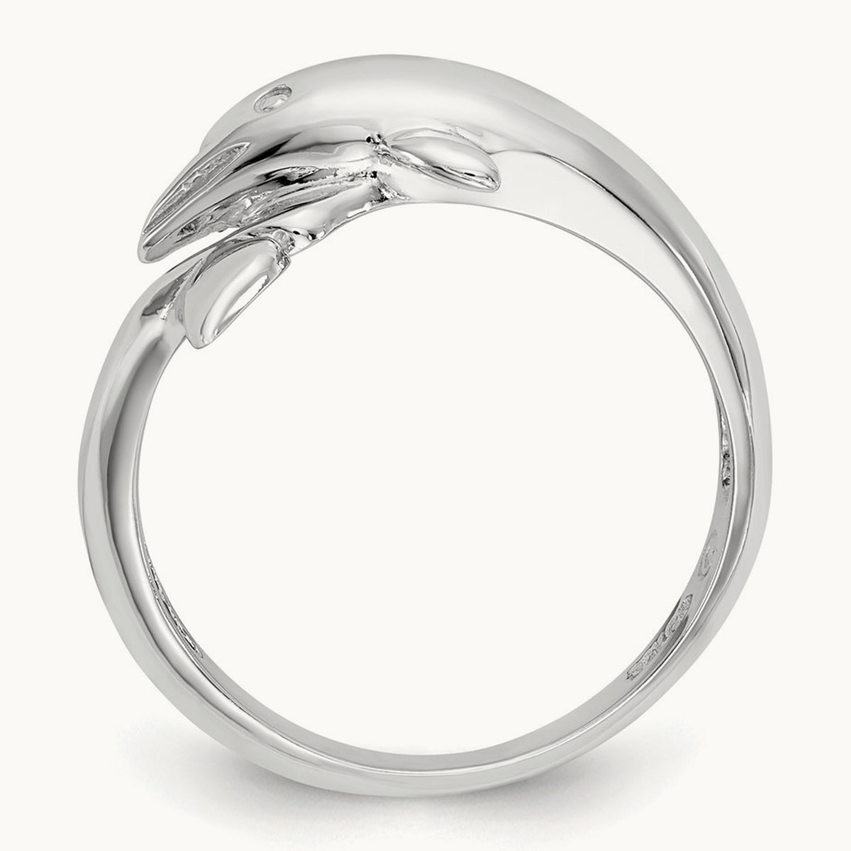 Dolphin Ring, 14K White Gold