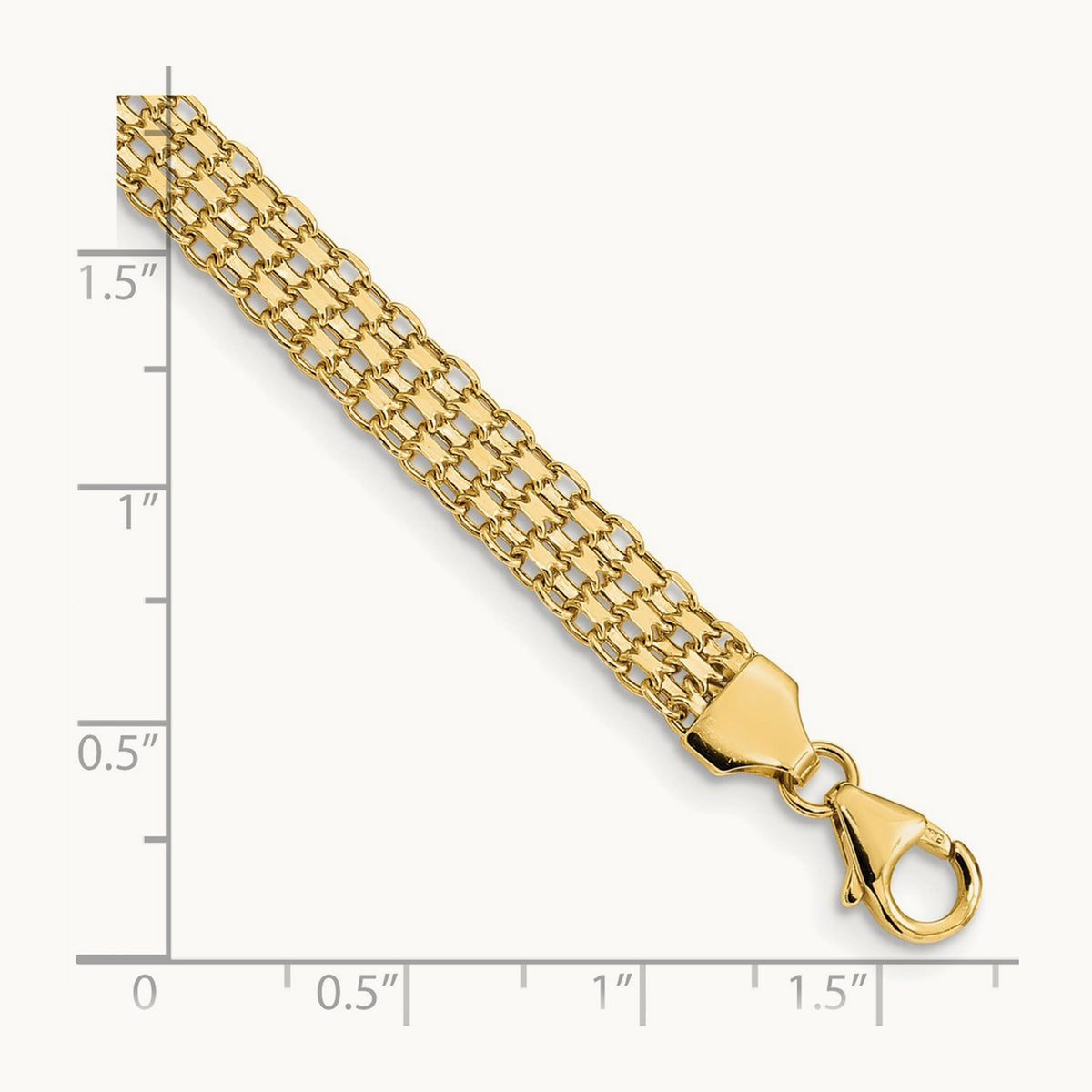 Polished Fancy Link Bracelet, 14K