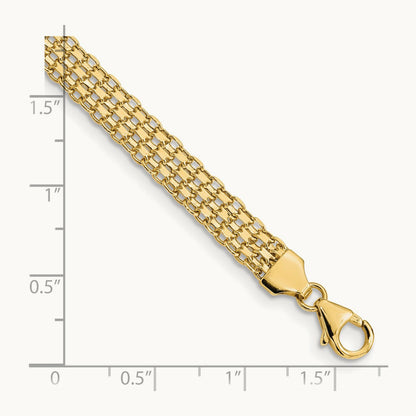 Polished Fancy Link Bracelet, 14K