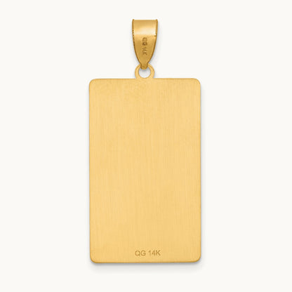 The Moon Tarot Card Pendant, 14K Yellow Gold
