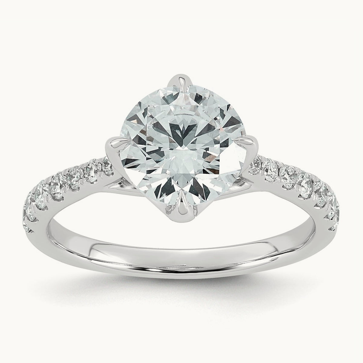 Round Center Ring, 2.25-3.50 ct tw Lab-Grown Diamond
