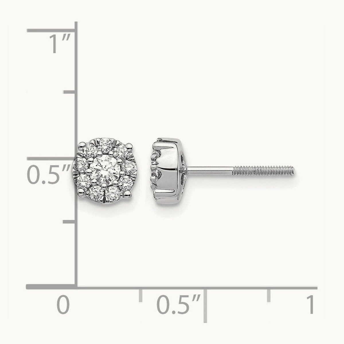 Cluster Screwback Post Earrings, 0.50 ct tw Lab-Grown Diamond