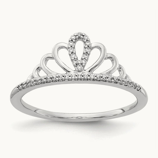 Diamond Tiara Ring, 14K White Gold