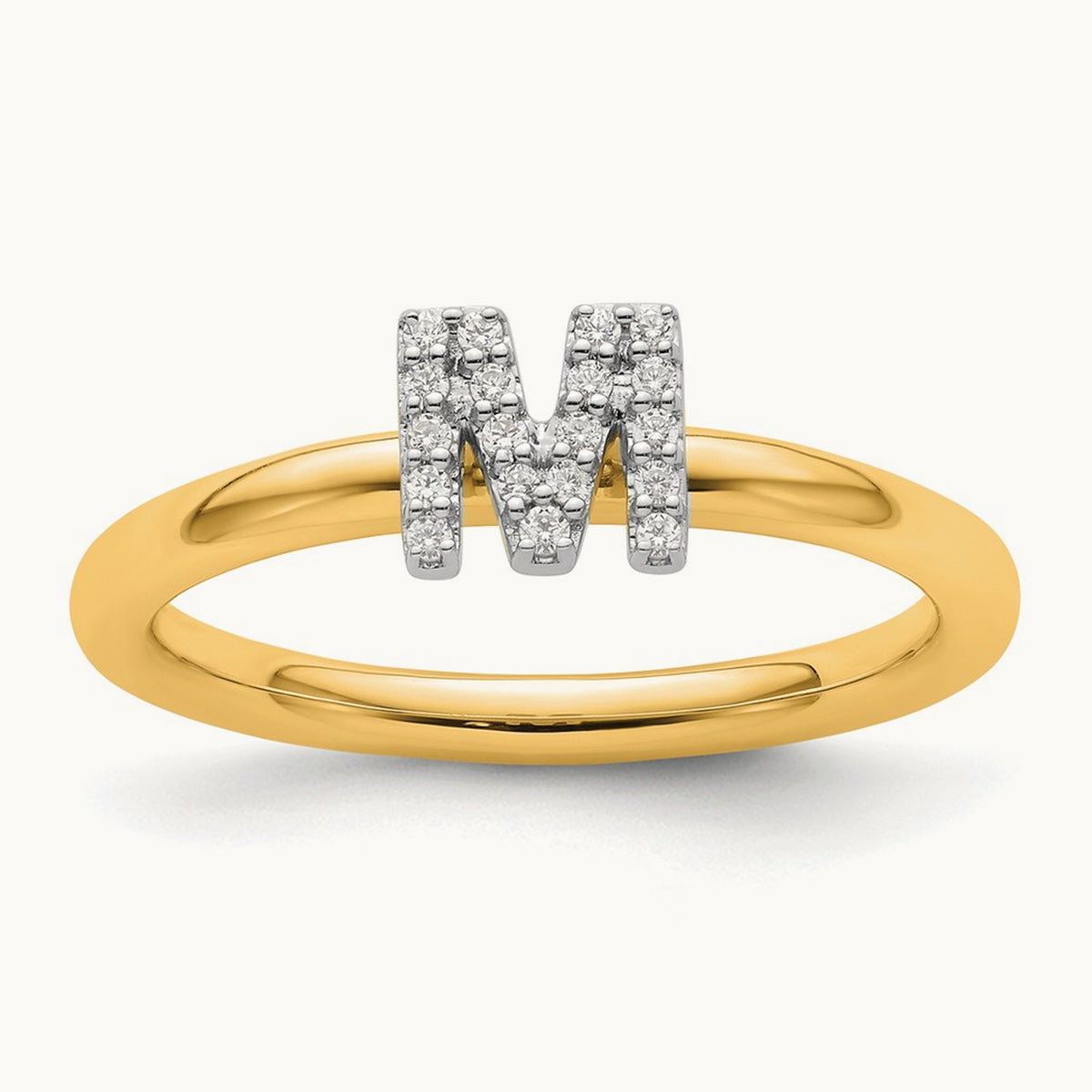 Stackable Diamond Ring — 14K Yellow Gold, M