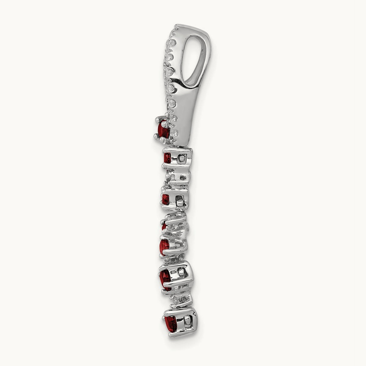 Created Ruby Slide Pendant, 0.20 ct tw Lab-Grown Diamond