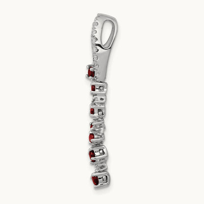 Created Ruby Slide Pendant, 0.20 ct tw Lab-Grown Diamond
