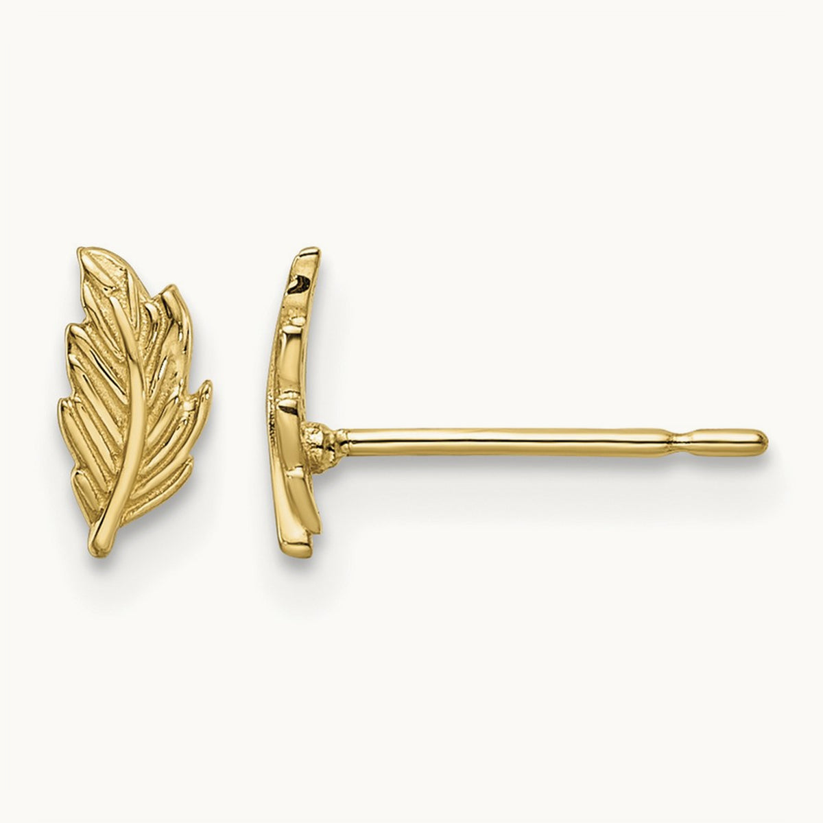 Madi K Leaf Post Earrings, 14K