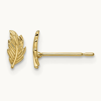 Madi K Leaf Post Earrings, 14K