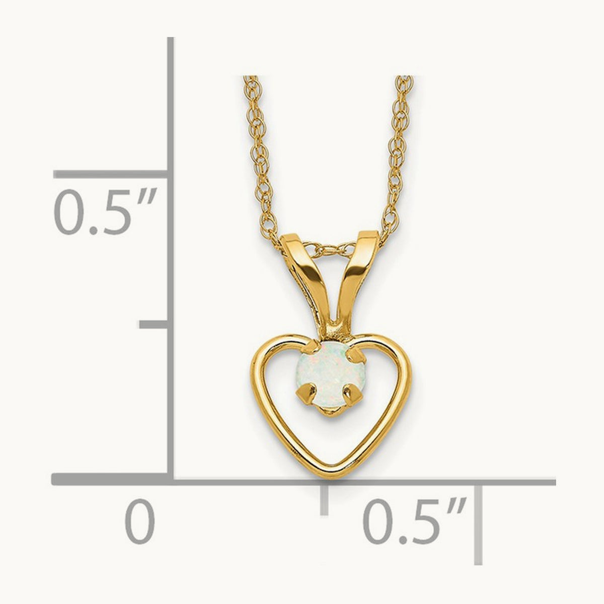 Madi K Opal Heart Necklace, 3mm, 14K