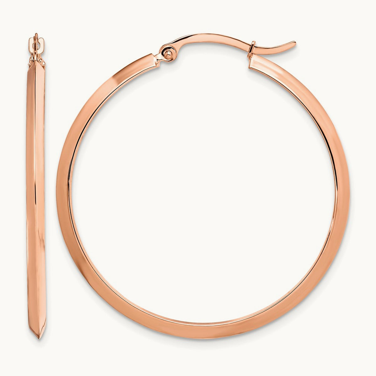 Polished Hoop Earrings — 14K Rose Gold