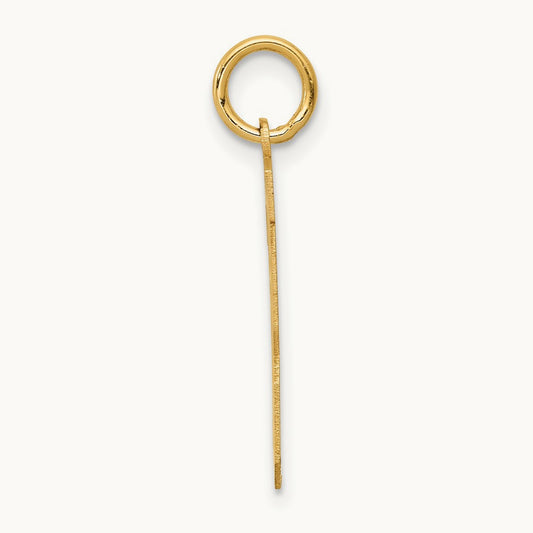 Medium Satin Number 13 Charm — 14K Yellow Gold