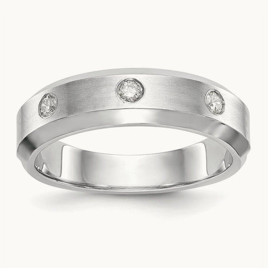 Diamond Men's Band, 14K White Gold