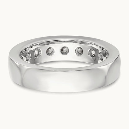9-Stone Diamond Channel Band, 14K White Gold