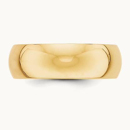 Half Round Band, 7mm, 10K Yellow Gold