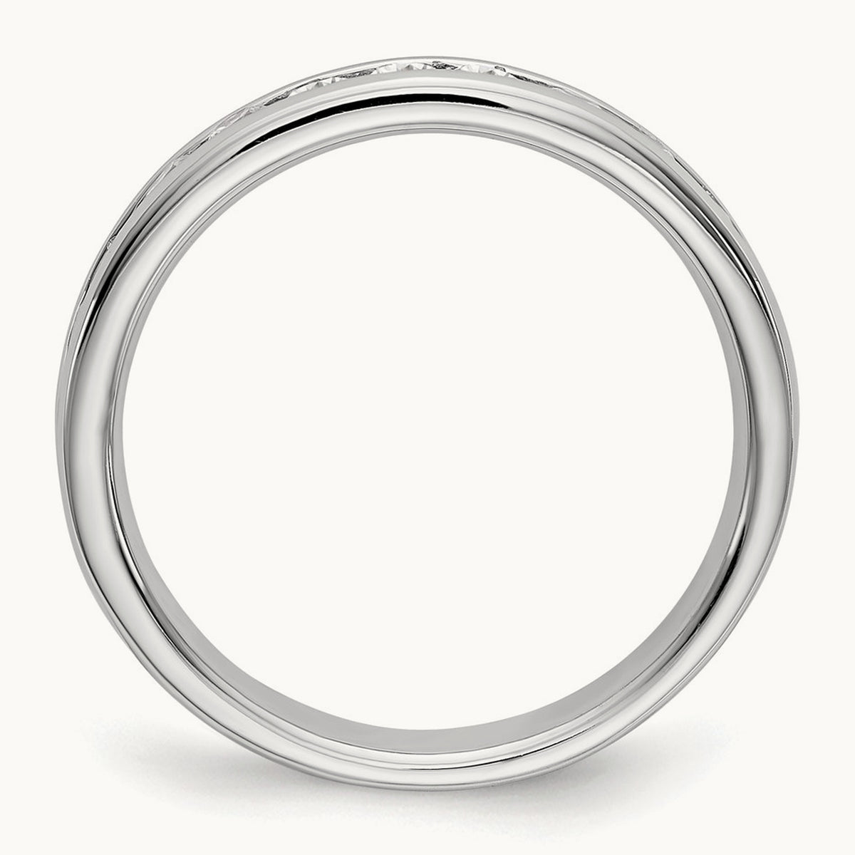 11-Stone Diamond Channel Band, 14K White Gold