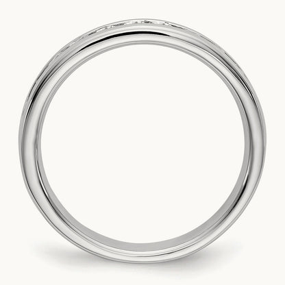 11-Stone Diamond Channel Band, 14K White Gold