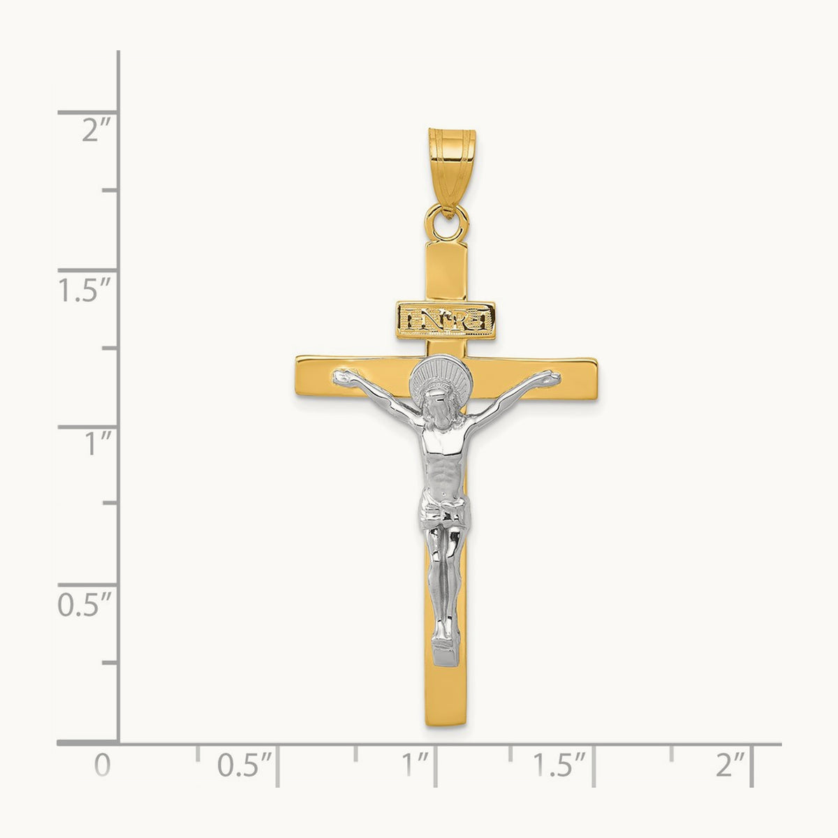 INRI Crucifix Pendant, 14K Two-tone