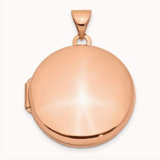 Round Locket, 20mm, 14K Rose Gold