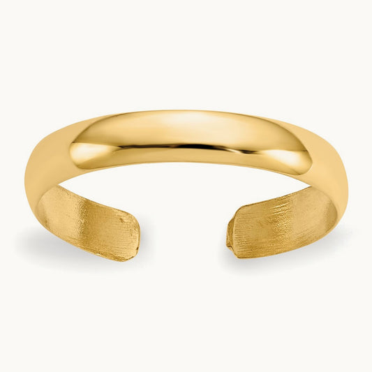 High Polished Toe Ring — 14K Yellow Gold