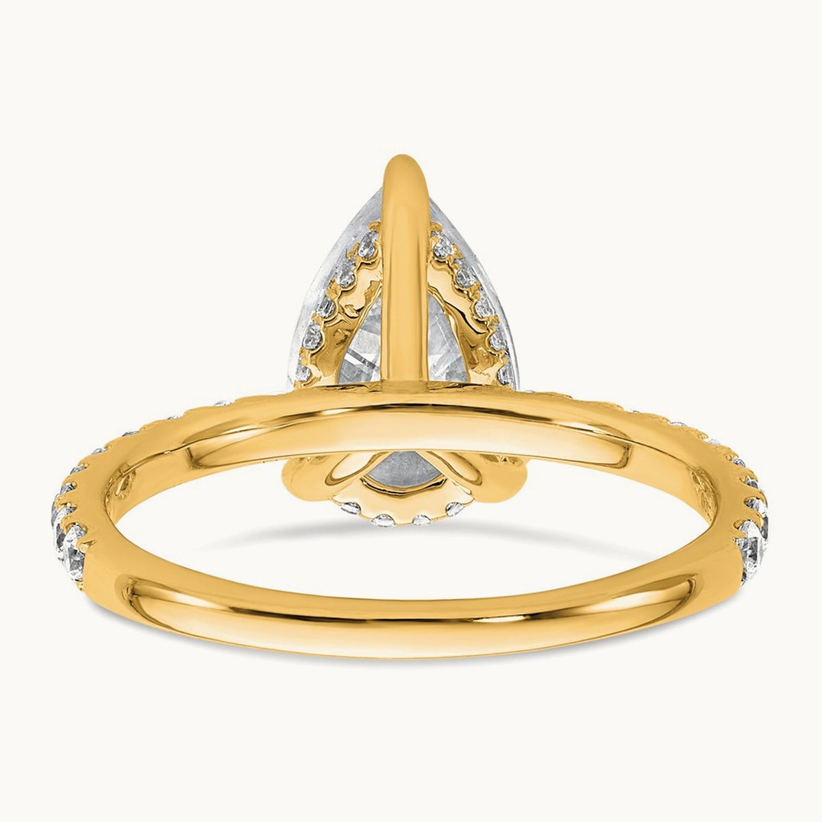 Pear Solitaire Engagement Ring, 1.25-4.75 ct tw Lab-Grown Diamond — 2 5/8 ct, 14K Yellow Gold